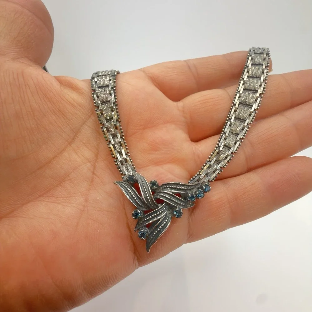 Vintage Sterling Silver 925 Italian Riccio Link Chunky Choker Necklace 16